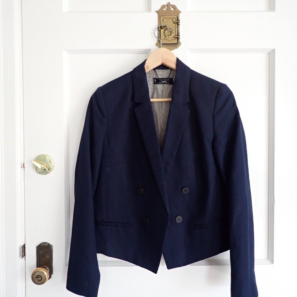 Mango Basics Navy Blue Blazer